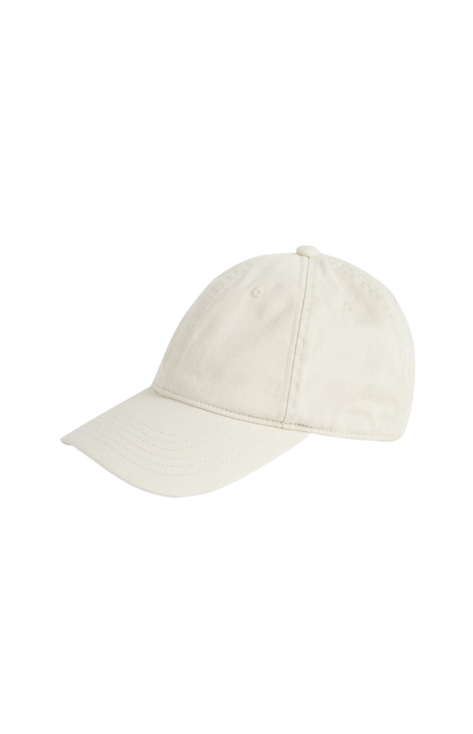 Leather-trim cotton cap pebble