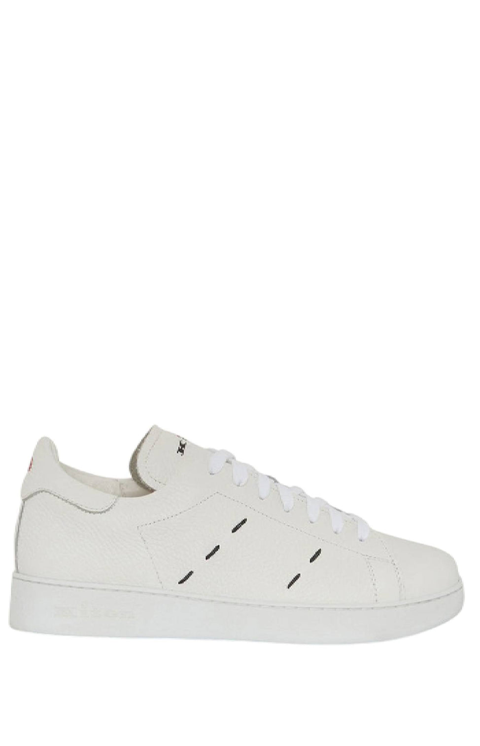 Seam-detail leather sneakers