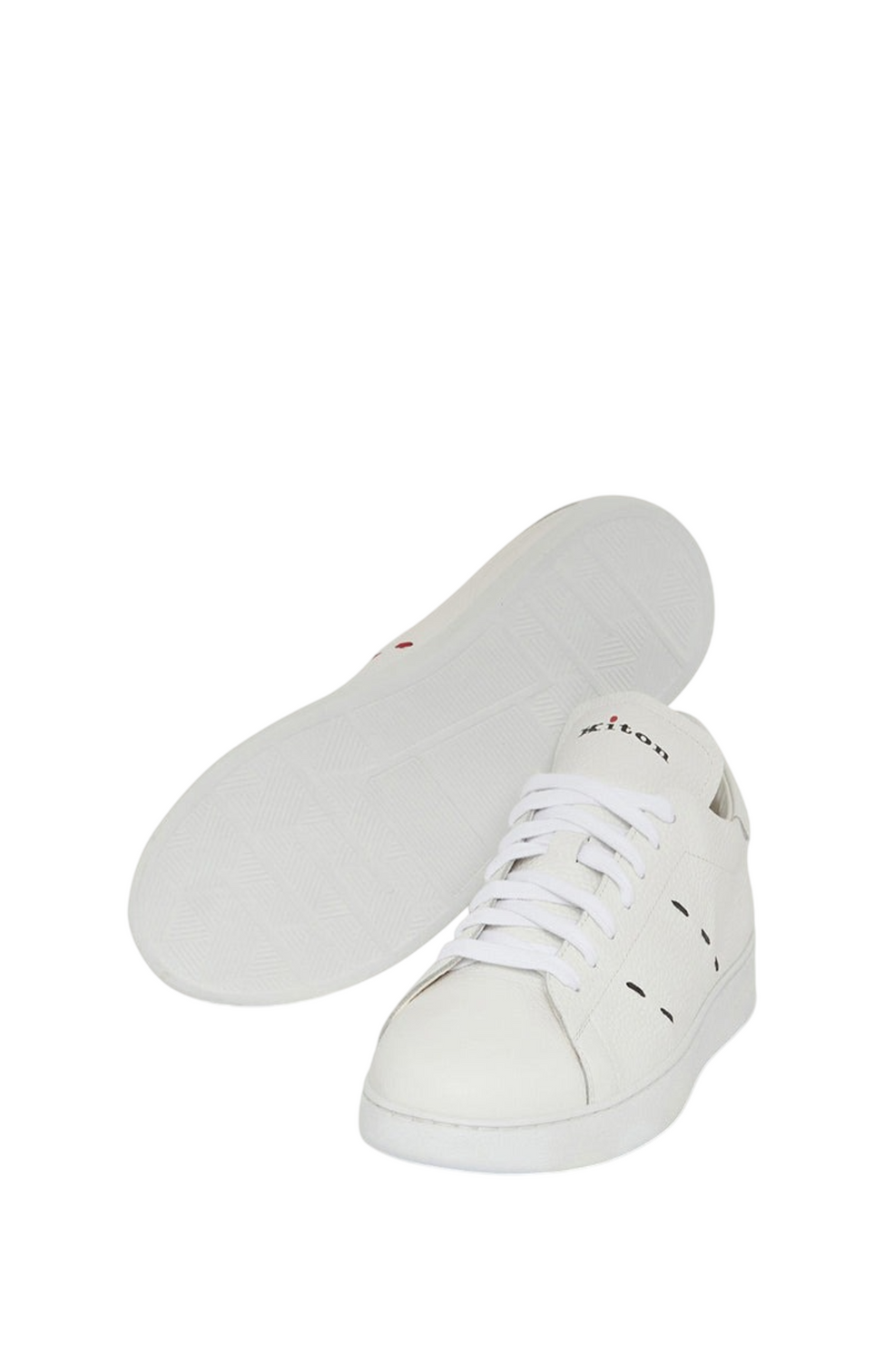 Seam-detail leather sneakers