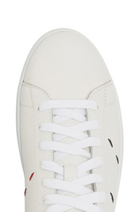 Seam-detail leather sneakers