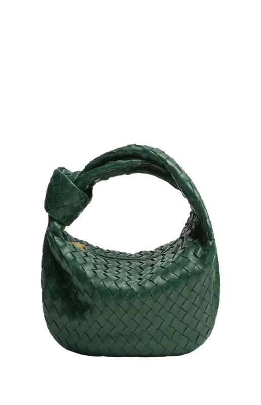 Green leather tote bag