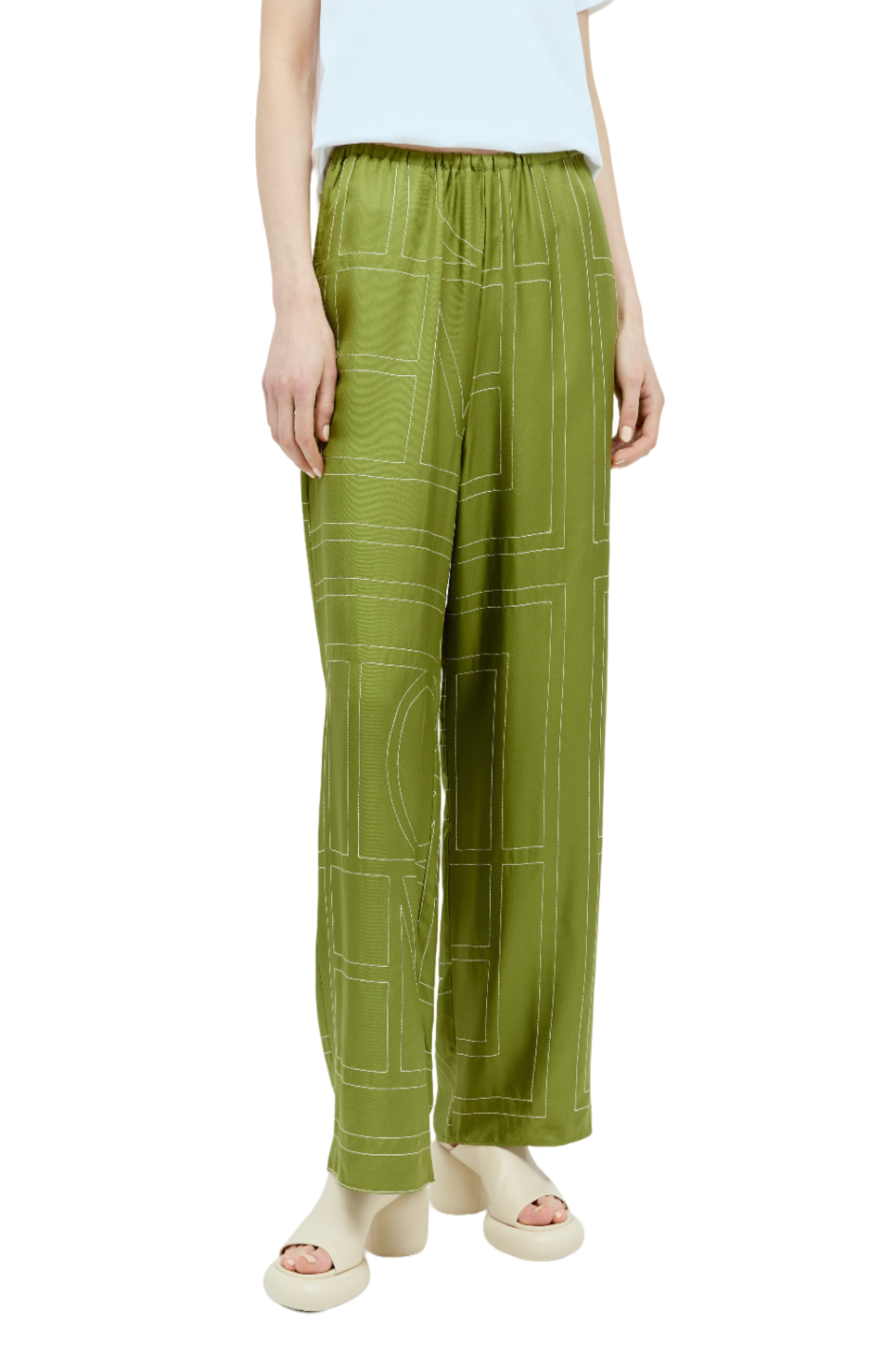 Load image into Gallery viewer, Monogram silk pyjama pants