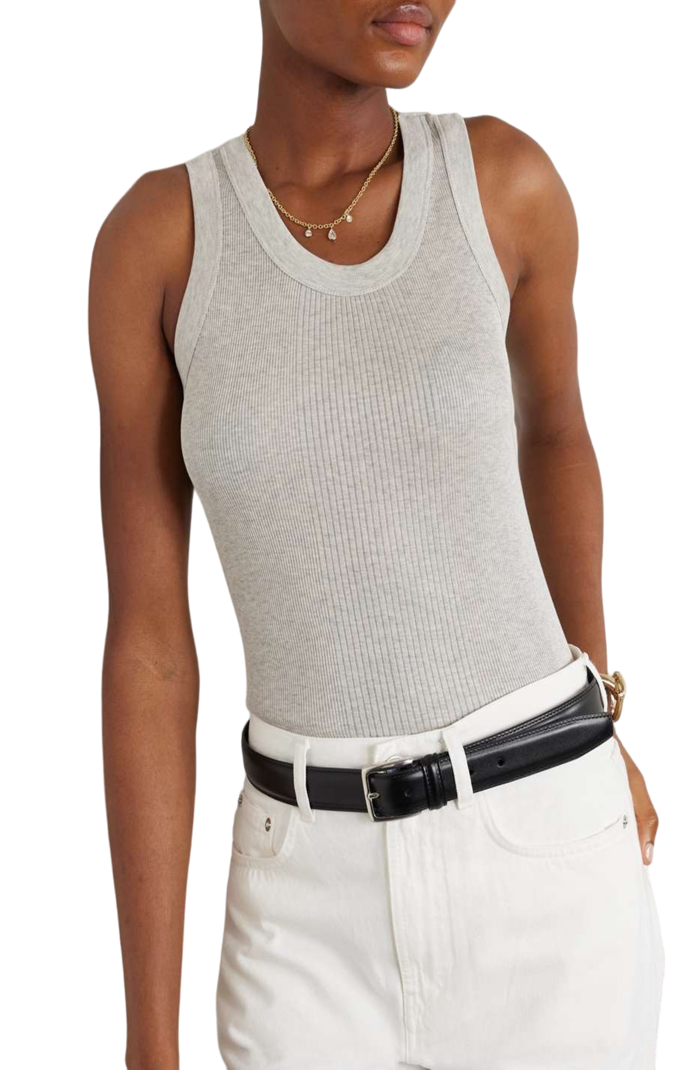 Load image into Gallery viewer, Limba ribbed mercerized cotton-jersey tank